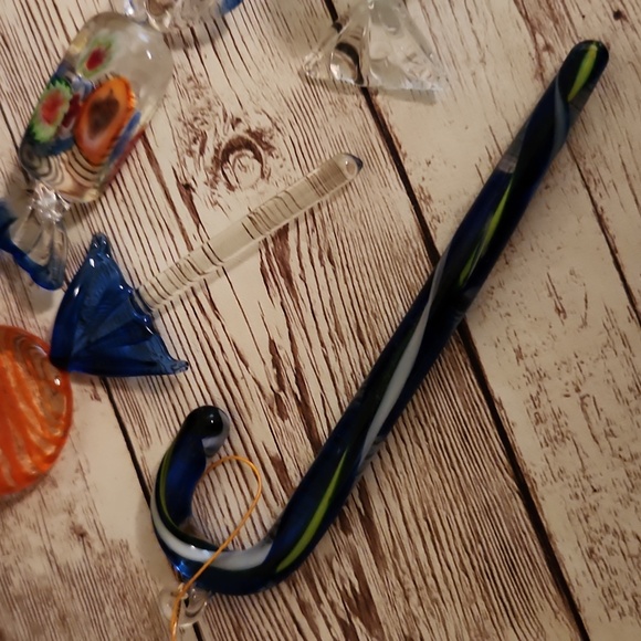 Set of 8 Vintage Glass Candy Christmas Ornaments Set J - Picture 8 of 8